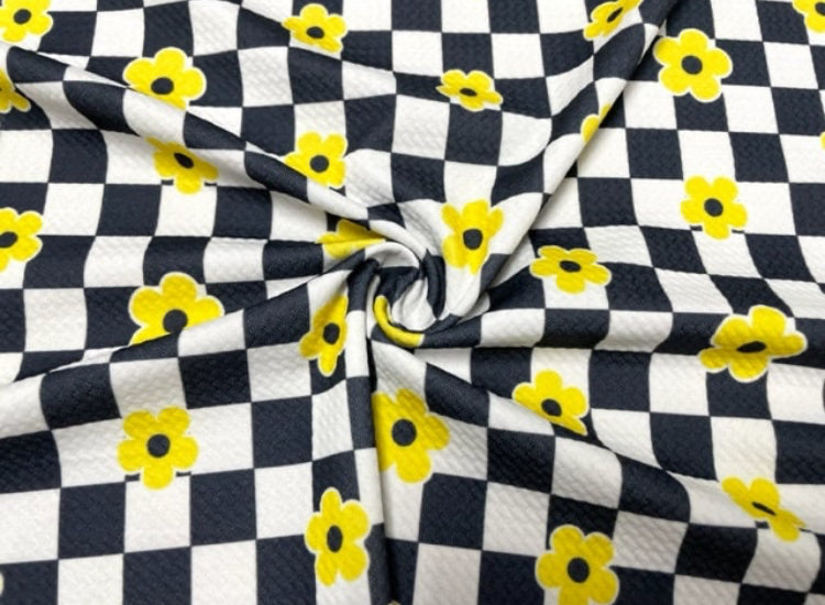 Yellow flower checkered